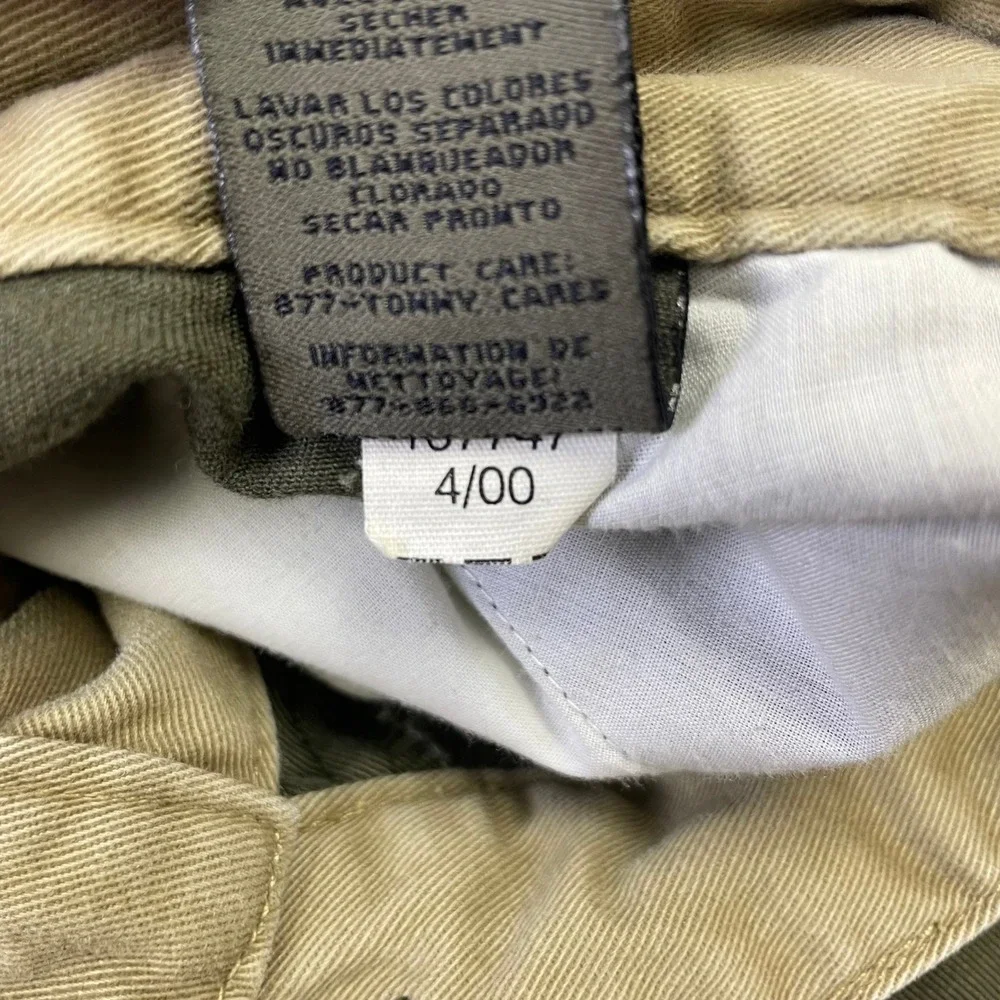 Y2K Tommy Hilfiger 2000 Mens Olive Green Cargo Shorts 33x14 Vintage Utility